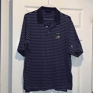 Blue Striped Polo Golf Shirt